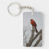 Porte-clés le cardinal au sommet de l'arbre. (Devant)