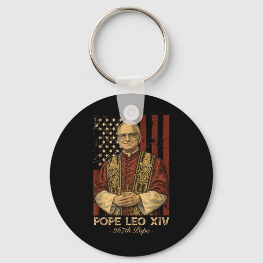 Porte-clés Le cardinal Robert Francis Prévost le pape Leo Xiv (Recto)