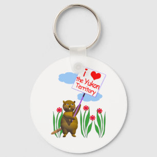 Porte-clés Le castor canadien aime le Yukon
