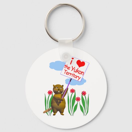 Porte-clés Le castor canadien aime le Yukon (Recto)