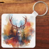 Porte-clés Le cerf dans une forêt d'automne (Verso)