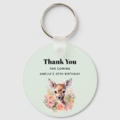 Porte-clés Le Cerf Mignonne Entouré De Merci Rose (Recto)