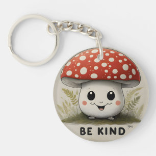 Porte-clés Le Champignon rouge souriant Soyez gentil
