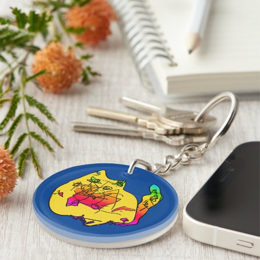 Porte-clés Le chat Abstrait de Lily (Devant droit)