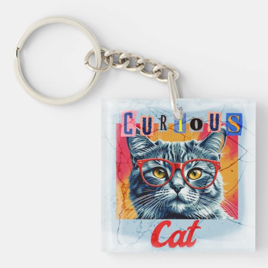 Porte-clés Le Chat Curieux (Devant)