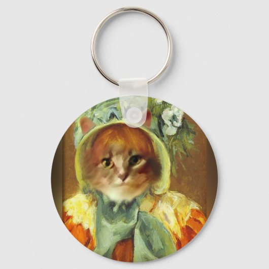 Porte-clés Le chat de Mary Cassatt à Bonnet (Recto)