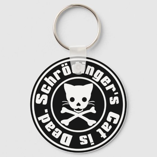 Porte-clés Le chat de Schrödinger est mort. (Recto)