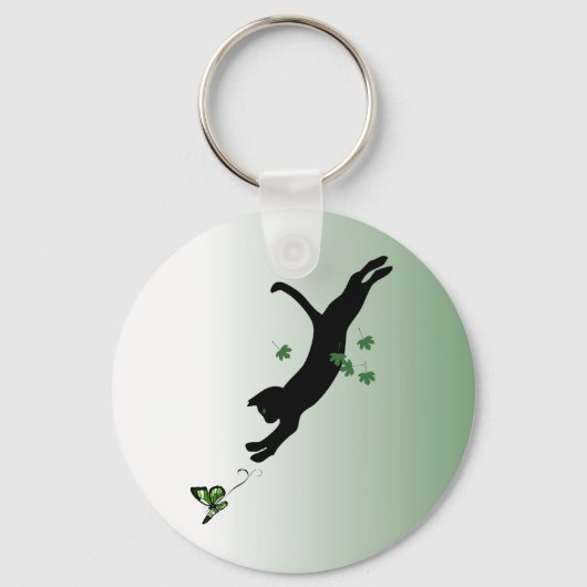 Porte-clés Le chat et le papillon (Recto)
