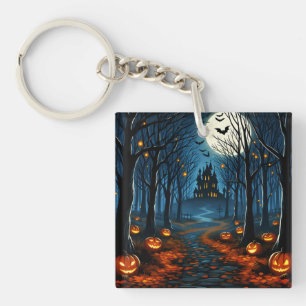 Porte-clés Le chemin de la forêt hantée- Halloween