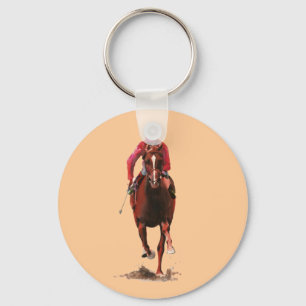 Porte-clés Le cheval et le jockey