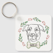 Porte-clés Le chien du Labrador Cadeau de Noël personnalisé (Recto)