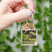 Porte-clés Le chien saute dans l'étang (main)