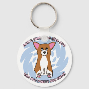 Porte-clés Le chien triste observe le porte - clé de corgi d