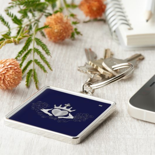 Porte-clés Le Claddagh (Argent) (Côté)