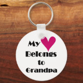 Porte-clés Le coeur appartient à grand-père (Recto)