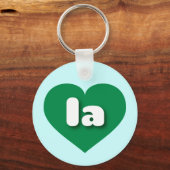 Porte-clés le coeur vert - J'aime la (Recto)