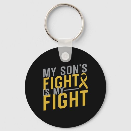 Porte-clés Le combat de mon fils est mon combat contre le can (Recto)