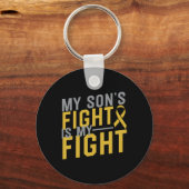 Porte-clés Le combat de mon fils est mon combat contre le can (Recto)