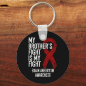 Porte-clés Le combat de mon frère est mon combat l'neurysme c (Recto)