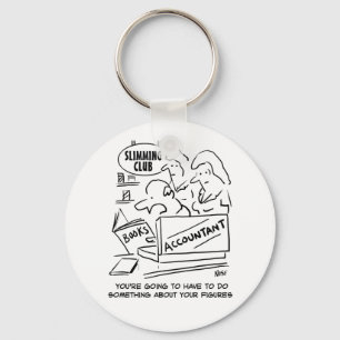 Porte-clés Le comptable vérifie les livres dans un club aminc