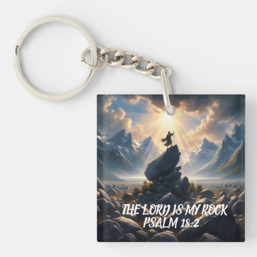 Porte-clés Le conquérant des hauteurs L'Éternel EST MON ROCHE (Devant)