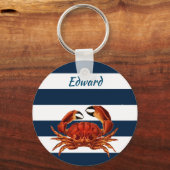 Porte-clés Le crabe rouge côtier Bandes Nautiques (Recto)