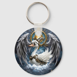 Porte-clés Le Cygne Curieux à Ressort.