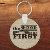 Porte-clés Le deuxième amendement protège le premier amendeme (Recto)