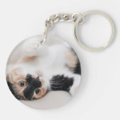 Porte-clés Le double a dégrossi porte - clé de photos de chat (Dos)