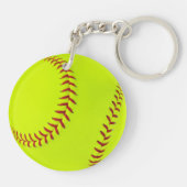 Porte-clés Le double du base-ball de filles a dégrossi autour (Dos)