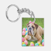 Porte-clés Le double personnalisé de photo de chien a (Devant gauche)
