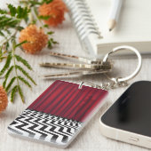 Porte-clés Le double rouge de pièce de loge noire a dégrossi (Devant droit)