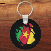 Porte-clés Le drapeau camerounais déchiré (Recto)