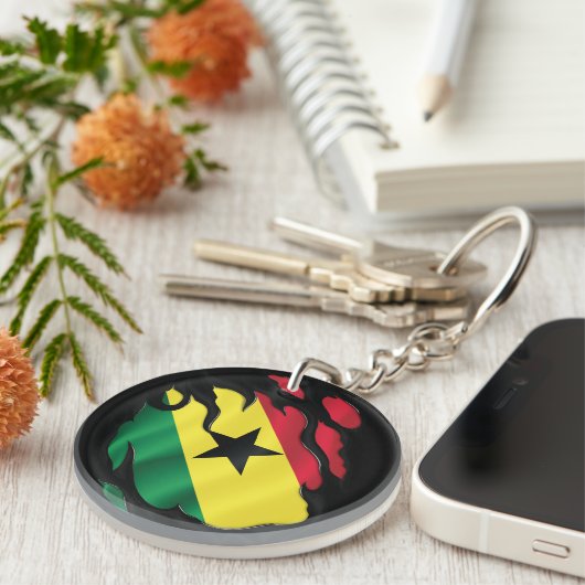 Porte-clés Le drapeau du Ghana arraché (Devant droit)