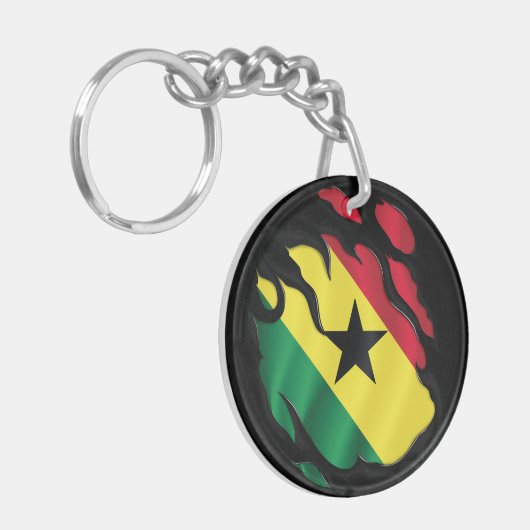 Porte-clés Le drapeau du Ghana arraché (Devant gauche)