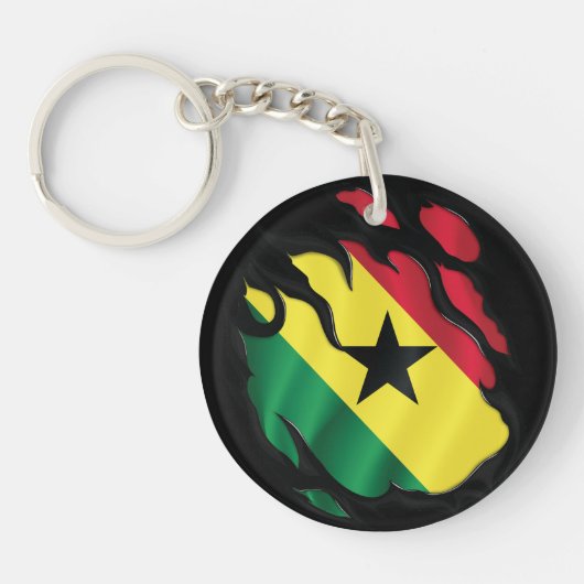 Porte-clés Le drapeau du Ghana arraché (Devant)