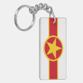 Porte-clés Le drapeau du pays vietnamien rond symbole cercle  (Devant gauche)