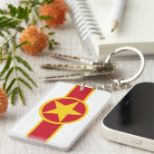 Porte-clés Le drapeau du pays vietnamien rond symbole cercle  (Devant droit)