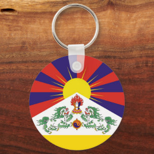 Porte-clés Le drapeau du Tibet et des lions de neige - L'Hima