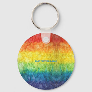 Porte-clés Le drapeau tie-dyé de SlipperyJoe arc-en-ciel pres