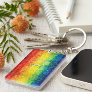 Porte-clés Le drapeau tie-dyé de SlipperyJoe arc-en-ciel pres
