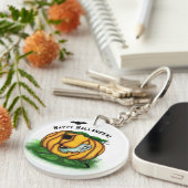 Porte-clés Le fantôme d'Halloween, chauve-souris, fantôme et  (Devant droit)