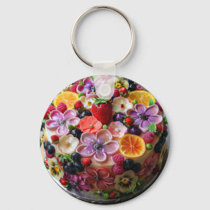 Porte-clés Le fondant aux fleurs colorées