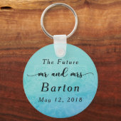Porte-clés "Le Futur Monsieur & Madame" Turquoise & Blue Mand (Recto)