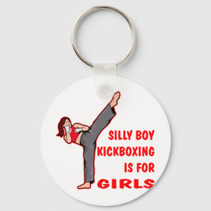 Porte-clés Le garçon idiot Kickboxing est pour des filles