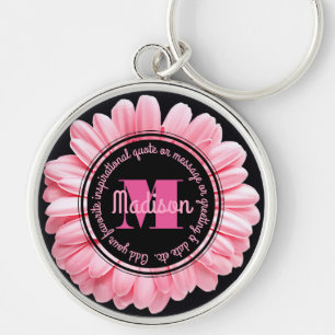 Porte-clés Le Gerbera rose de monogramme ajoutent votre