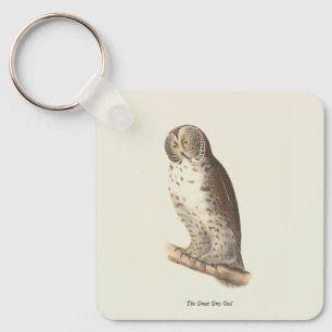 Porte-clés Le grand hibou gris (Strix nebulosa) NY Bird Image