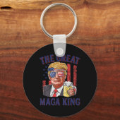 Porte-clés Le Grand Maga King amusant Trump Beer US Drapeau U (Recto)