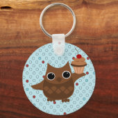 Porte-clés Le hibou et le cupcake (Recto)