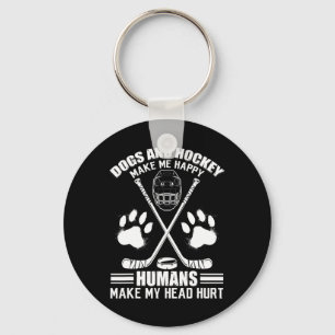 Porte-clés Le Hockey Et Le Chien Me Rend Joueur Heureux Du Ho